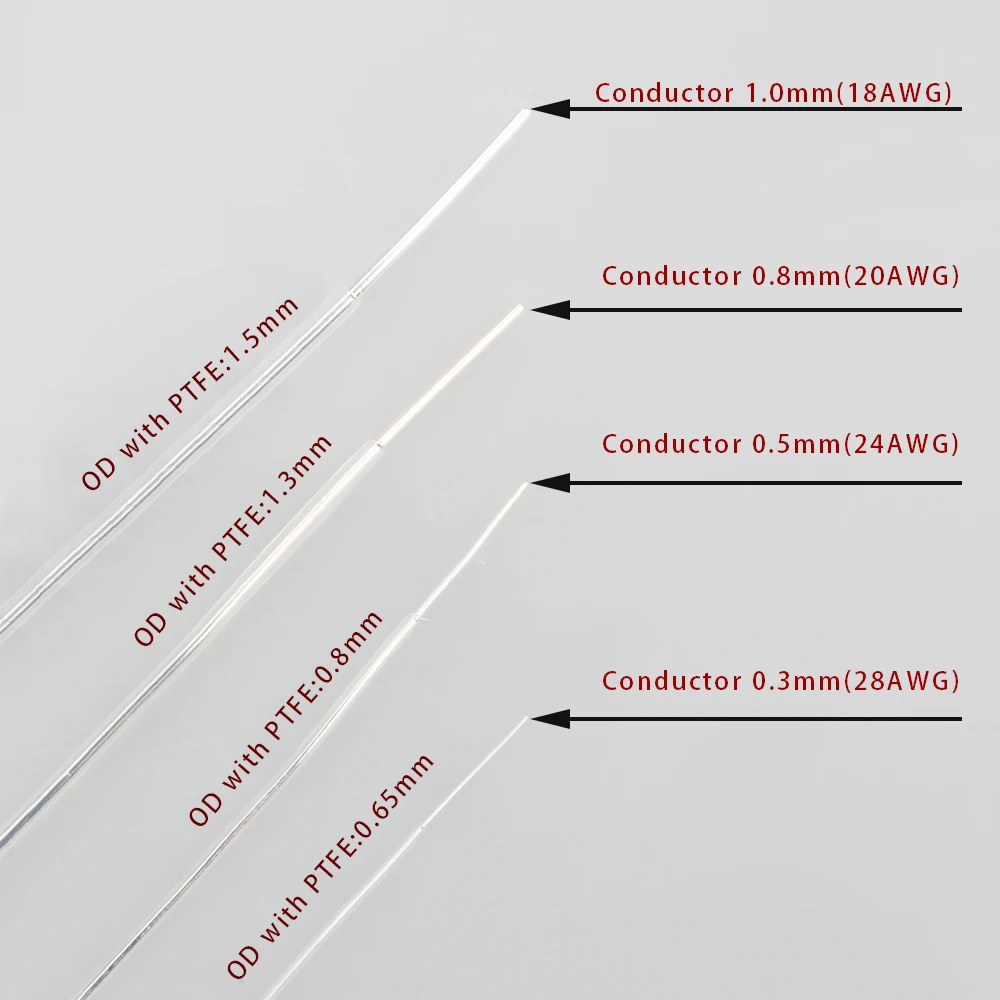 

HiFi 4N pure silver signal cable 18AWG/20AWG/24AWG/28AWG OD with PTFE DIY HiFi Amp CD DVD player Speaker Interconnector