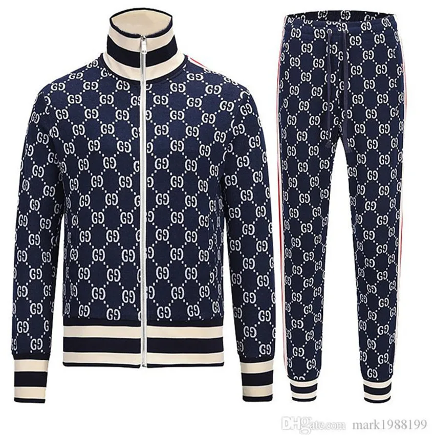 

New Spring And Autumn Men Sets Zipper Jacket + Pants Two Casual Sportswear Men's Set Europe and America Sportsuit