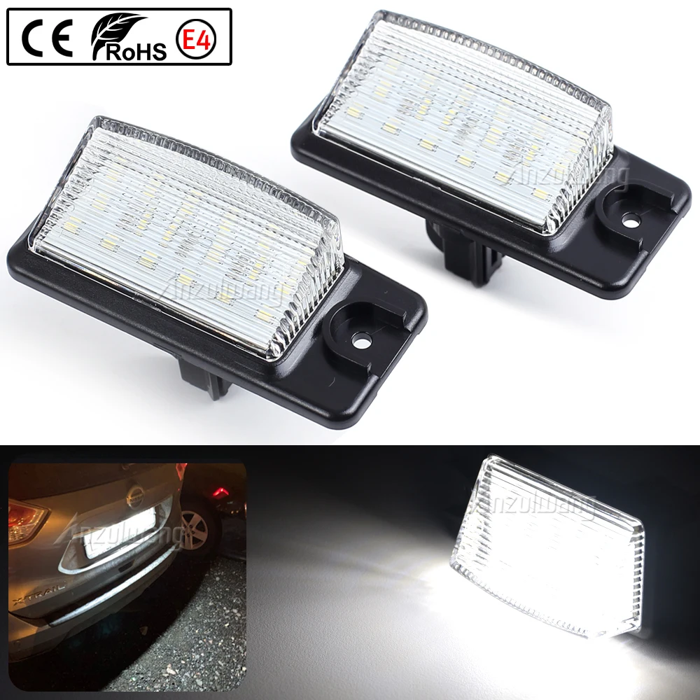 

2Pcs LED License Number Plate Light Lamps For Nissan Altima L32 Rogue T32 X-Trail Pathfinder R51 Maxima A35 Murano Z50 Z51
