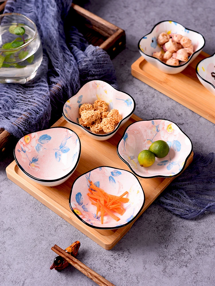 4 шт. в упаковке камелии японской Керамика блюдце cu под давлением Цзян вы соуса