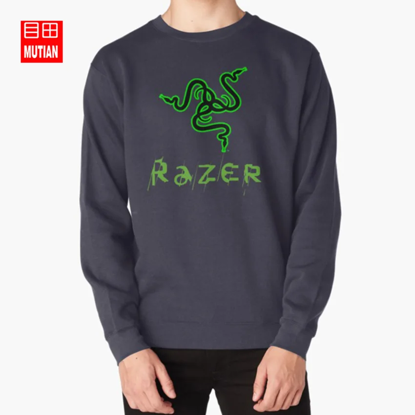 navy-sweatshirt Толстовки с капюшоном с логотипом razer игровой компьютер razer - Цвет: navy-sweatshirt