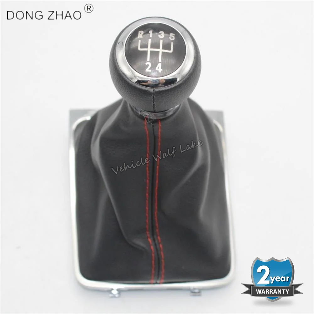 5 скоростной автомобильный рычаг переключения передач кожаная ручка для VW Passat B6 3C