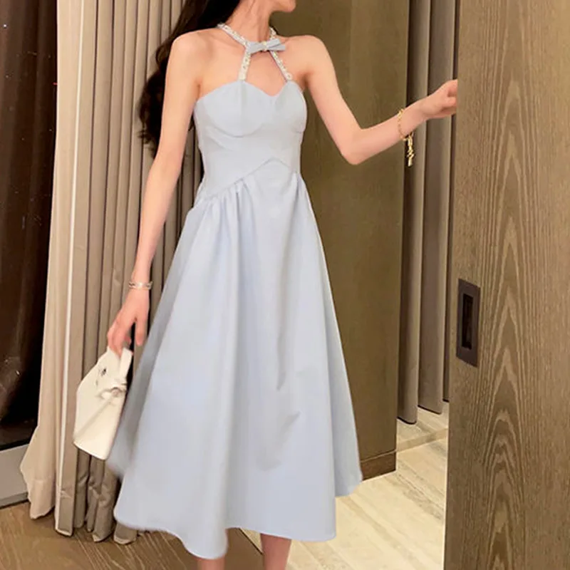 

Sexy Vintage Summer Dress Women Off Shoulder Neck-mounted Long Dress Female French Casual Elegant Party Dresses Vestidos