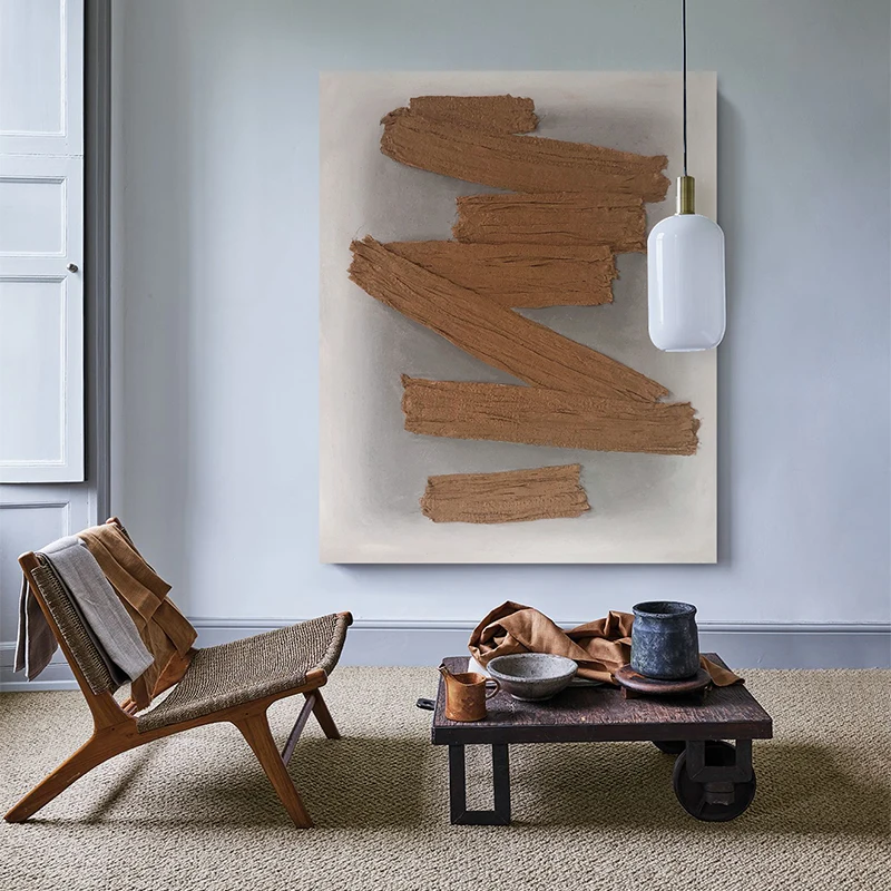 Ручная роспись маслом на холсте 3D абстрактная ярко-розовая синяя гостиная