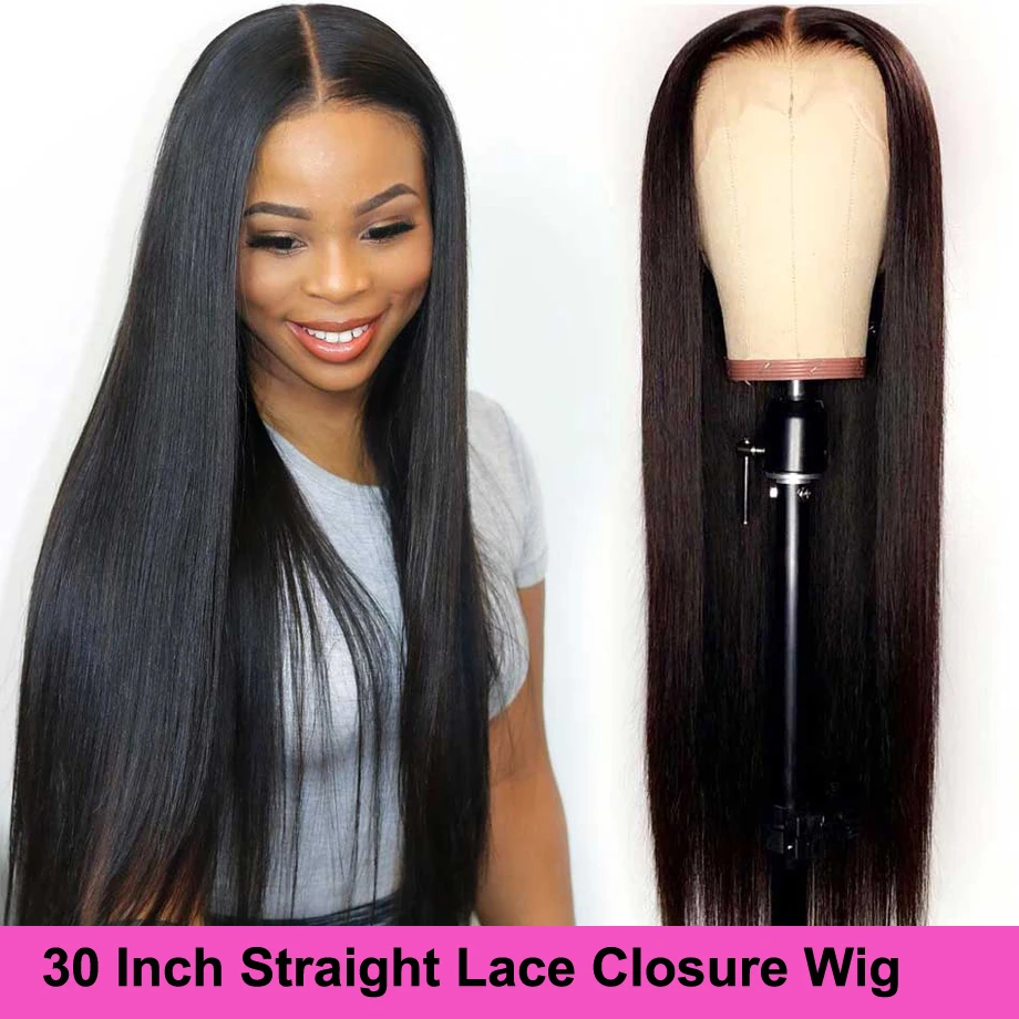 4x4 закрытие парик шнурка человеческих волос парики для чернокожих Для женщин