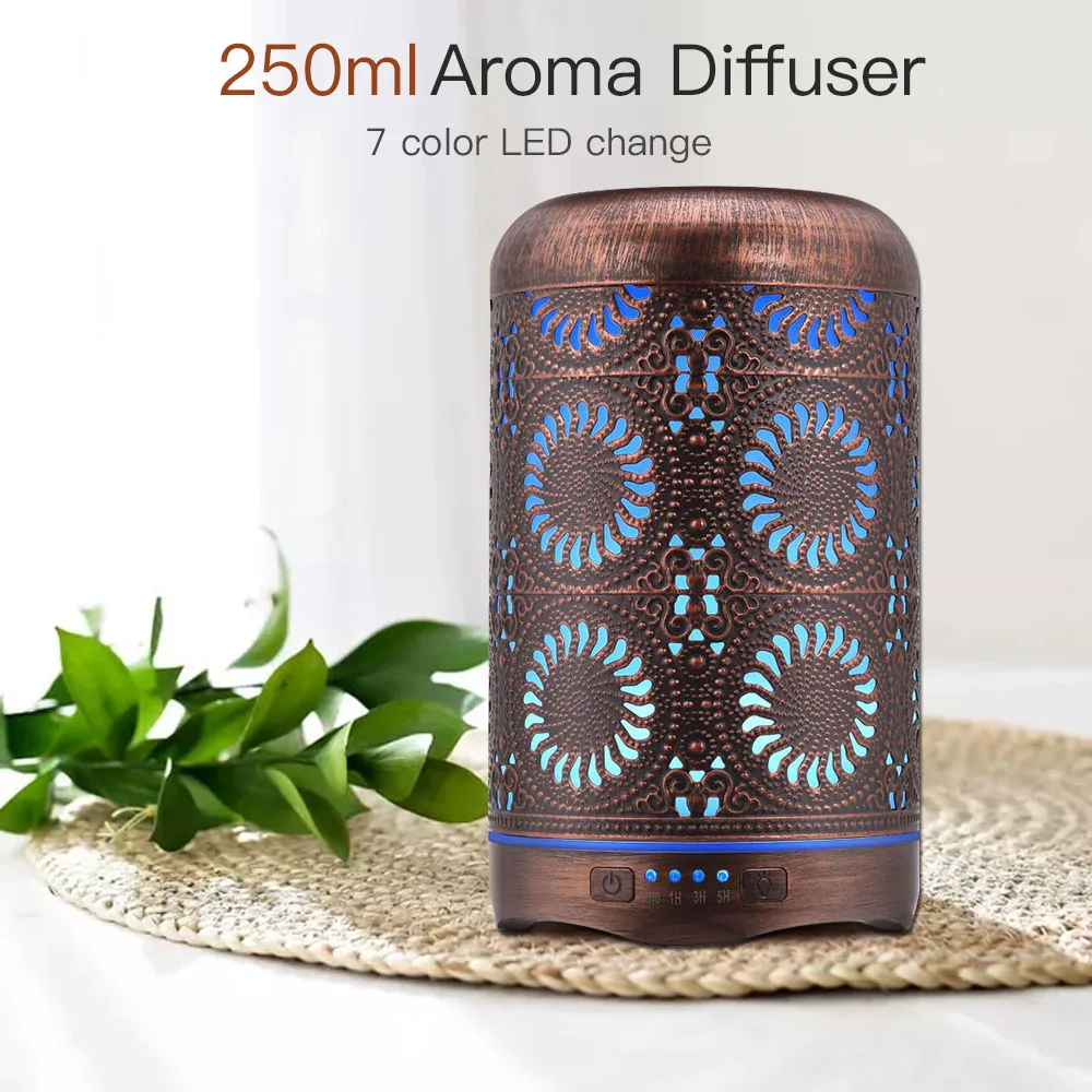 250 мл бронзовый металлический домашний увлажнитель воздуха диффузор для