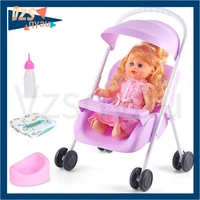 4 in 1 baby child furniture toy set doll swing cot highchair stroller 4 in 1 gift box dollhouse accessories pretend play toy set