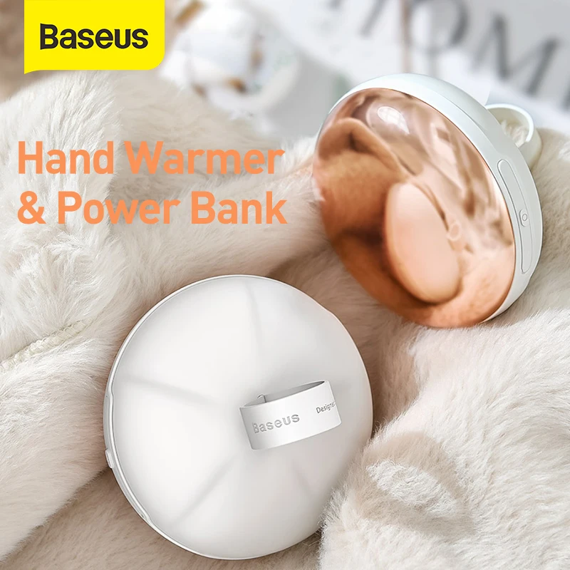 

Baseus Double-sided Skin Care Hand Warmer Rechargeable Winter Hand Heating Stove Pocket Powered Bank Mini USB