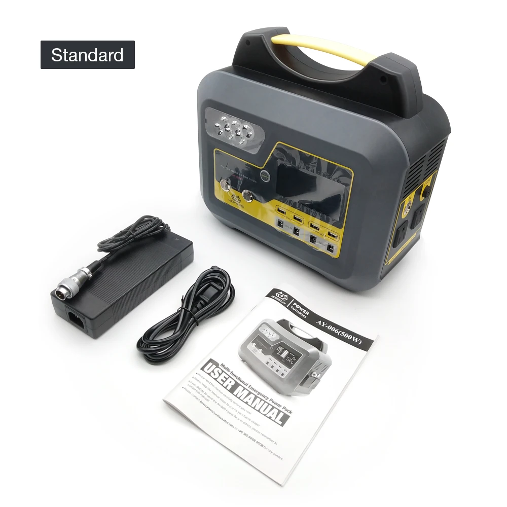BOSSCAT AY-006 500 Вт наружная портативная электростанция power Bank генератор UPS с AC DC USB выход съемный аккумулятор