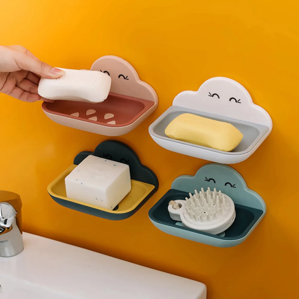 

3 Pcs Punch-free Soap Holder Wall-mounted Soap Boxes Bathroom Soap Holders