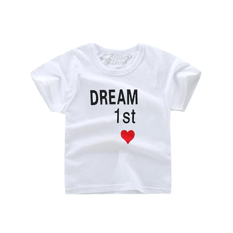 Летняя одежда для малышей с коротким рукавом мальчиков и девочек хлопковое