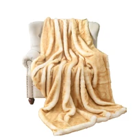 luxury faux fur blankets long hair soft warm fluffy shaggy mink throw sofa bed chair couch home decor plush blankets