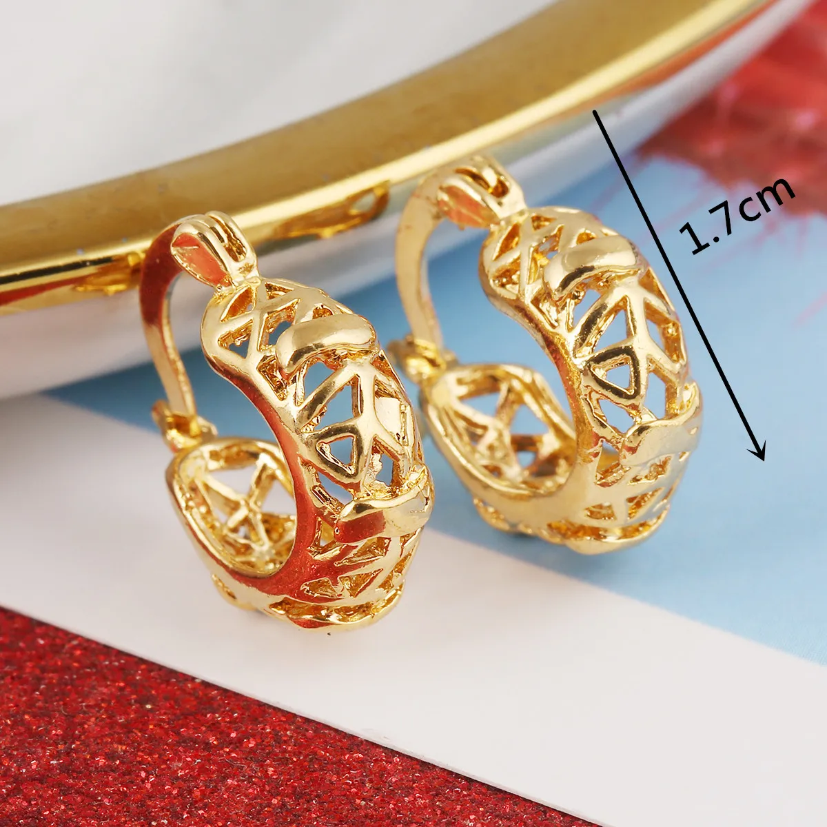 Trendy Elegant Earrings Geometry Gold Color Oval Round Hoop Women Jewelry |