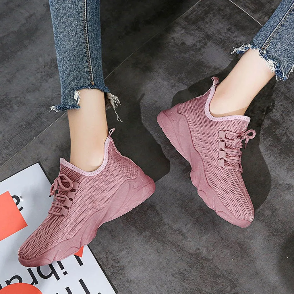 Женская обувь на шнуровке; теннисные туфли; дышащая обувь; zapatillas mujer; спортивные кроссовки для бега; повседневная обувь; Harajuku zapatos de mujer