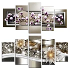 Настенная живопись, 5 шт., цветок мангнолии, цветок орхидеи, современные рамки для украшения дома, 2021