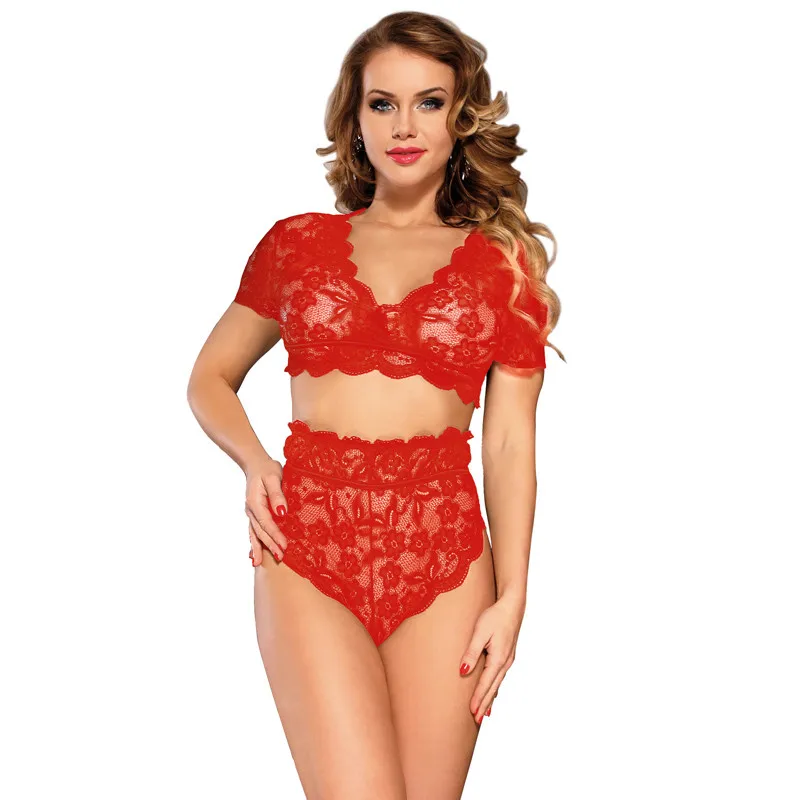 Comeondear, кружевной бюстгальтер, набор, прозрачный, 5XL, нижнее белье, женский сексуальный комплект размера плюс, полный бюстгальтер и трусы с высокой талией, нижнее белье, RB80760