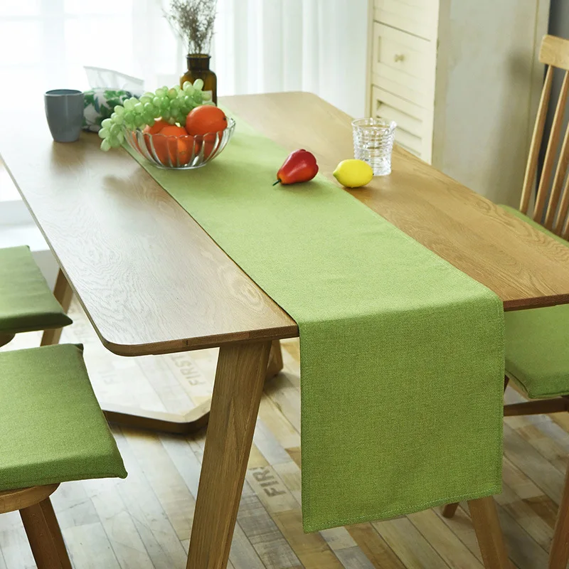 

Simple And Fresh Pure Color Green Table Runner Cloth Art Table Coffee Table Cover Cloth Home Decoration