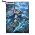 Ever Moment Алмазная мозаика, художественная живопись, полный квадрат, сверла, мультфильм, женщина, воин, держащий меч, ручная работа, ремесло, домашний декор 5L720