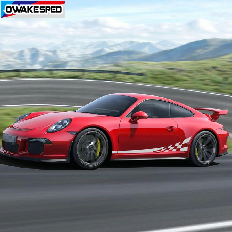 Графическая наклейка с гоночным флагом виниловые наклейки на дверь автомобиля и