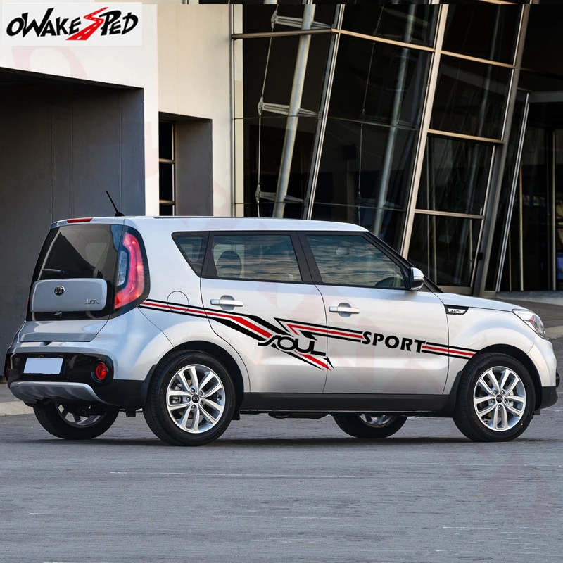 Наклейки для автомобиля s Sport Stripes Стайлинг Авто обе стороны двери Декор наклейки виниловые аксессуары для тела наклейка для KIA Soul
