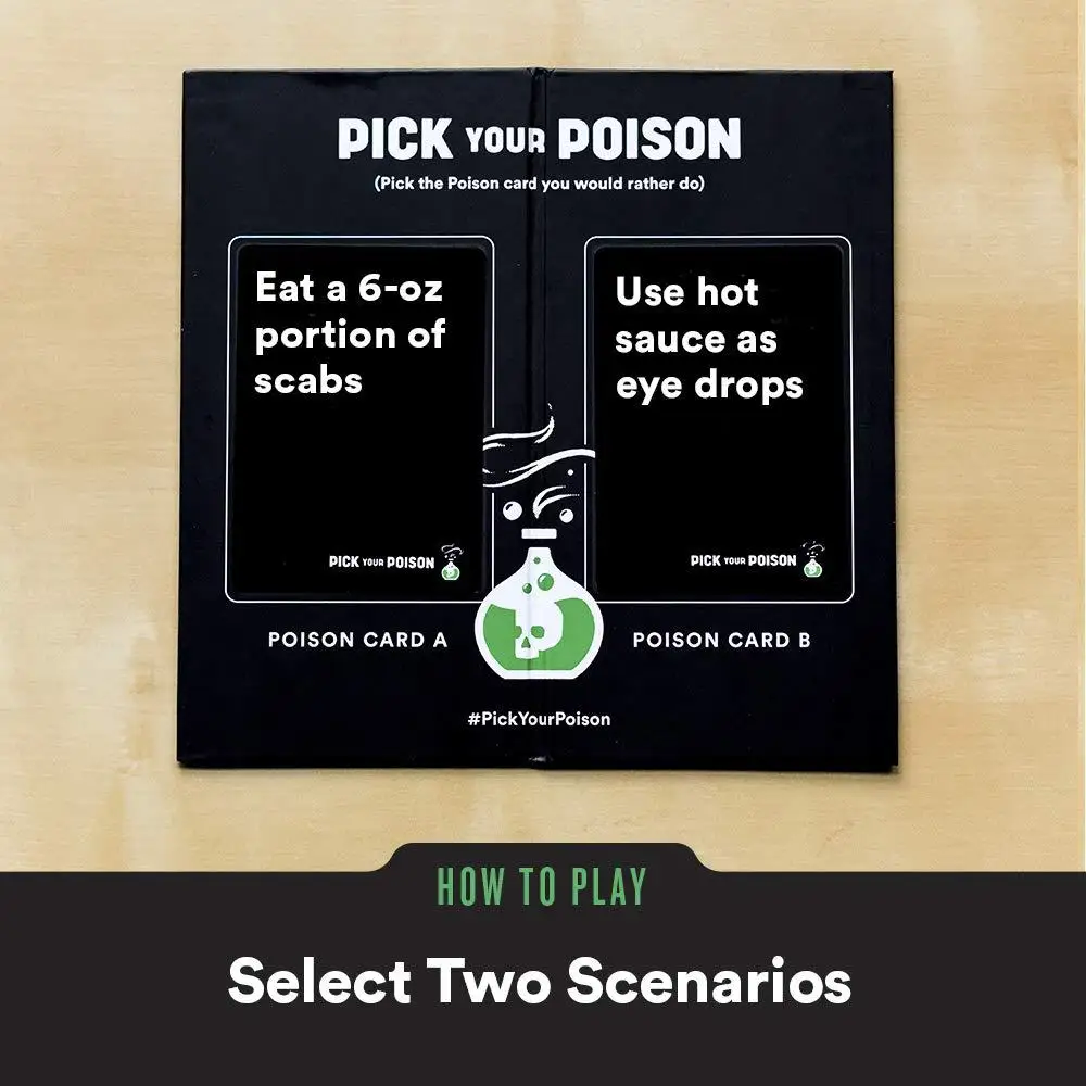 

Pick Your Poison Card Game The What Would You Rather Do Party Game for All Ages Family Edition For Birthday Party