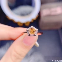 exquisite jewelry 925 sterling silver inset with gemstone womans classic fashion star citrine adjustabl ring support detection