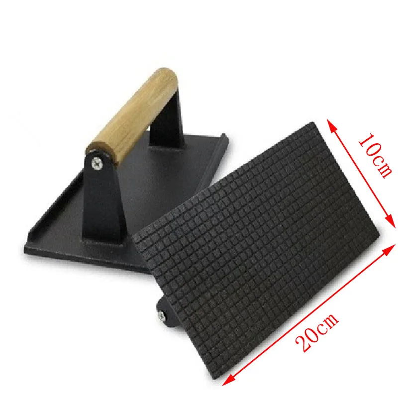 Круглый Большой инструмент для барбекю чугунная деревянная ручка тарелка стейка