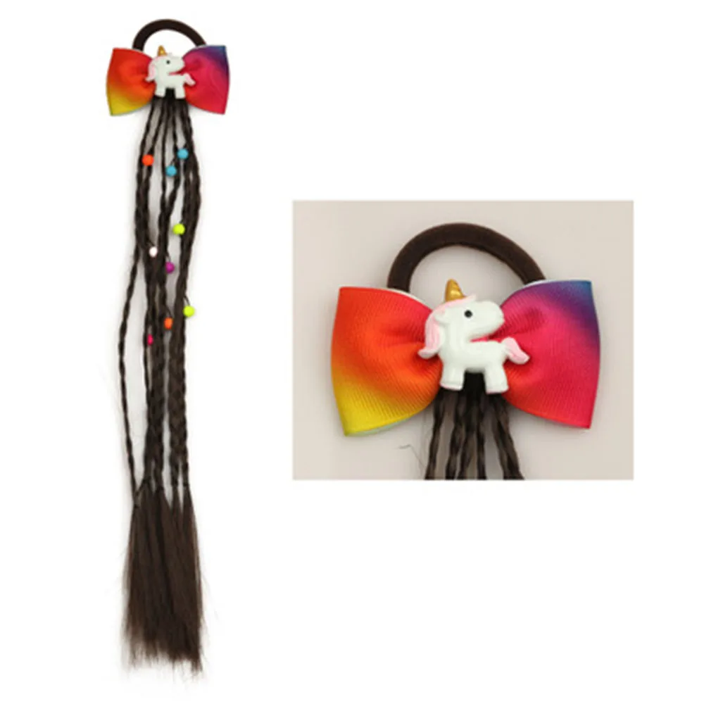 Эластичная повязка для волос с единорогом девочек богемная плетеная детей