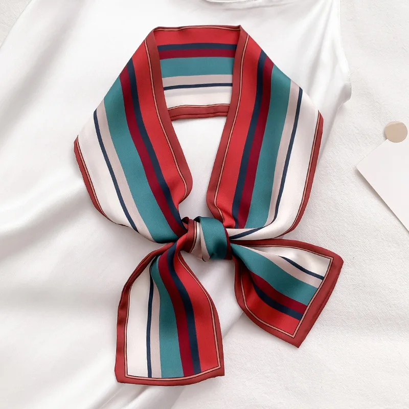 Корейский шарф в форме сердца узкая полоса кошелек узкий ручка лента Шелковый