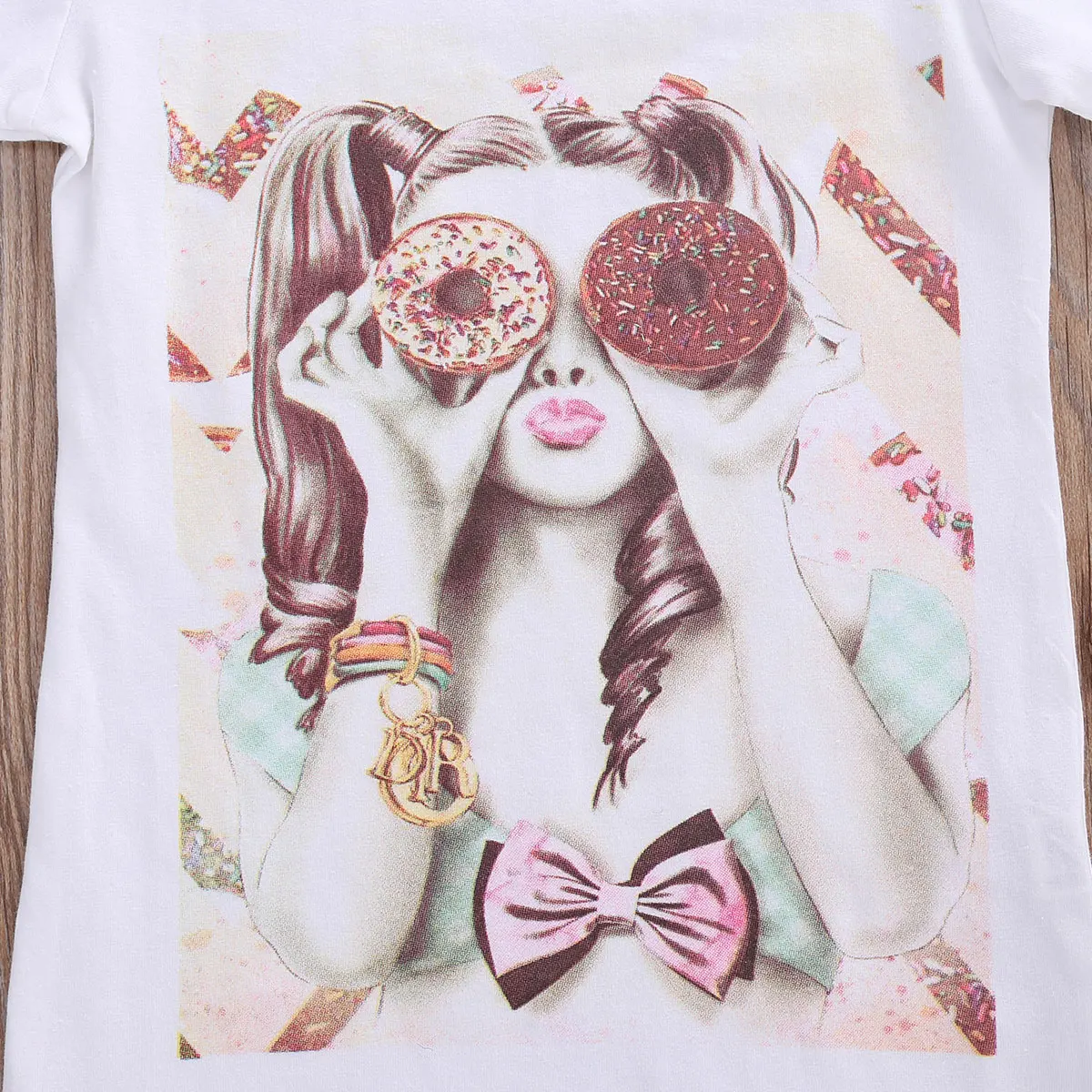 Комплект летней одежды для девочек с капюшоном и футболкой | Детская одежда обувь