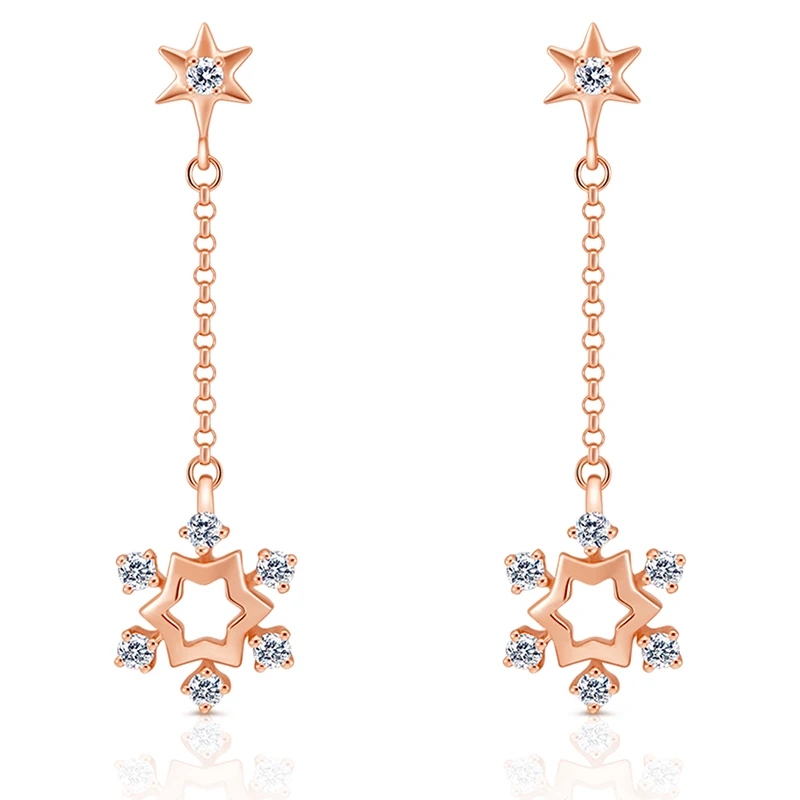 

Серьги-гвоздики из 18-каратного розового золота с кристаллами