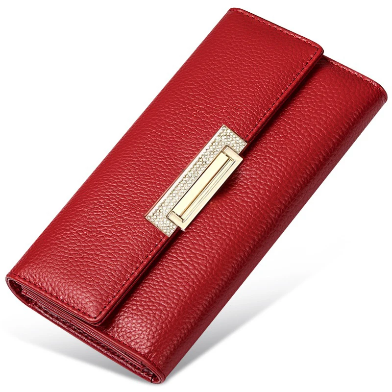 

Women Wallets Genuine Leather Ladies Clutch Bag Long Real Leather Wallet Cow Leather Purse Female Wallets for Women Luxury