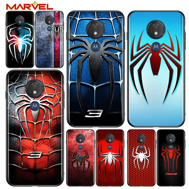 

Spider Marvel Cool for Motorola G9 G8 G E7 E6 One Play Marco Hyper Fusion Stylus Power Edge Plus Soft Black Phone Case