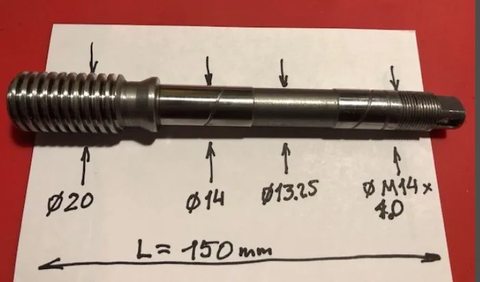 

Worm rod and eccentric sleeve for HV4