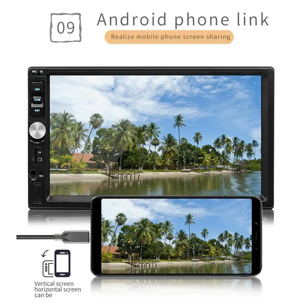 Автомагнитола 1080P HD 7 дюймов стерео Bluetooth MP4 MP5 USB плеер сенсорный экран видеоплеер