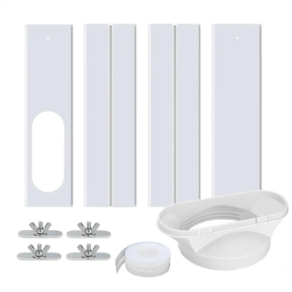 

13cm Flat Mouth Interface Reliable PVC Slide Window Vent Kit PVC Air Conditioner Window Kit Portable for Home