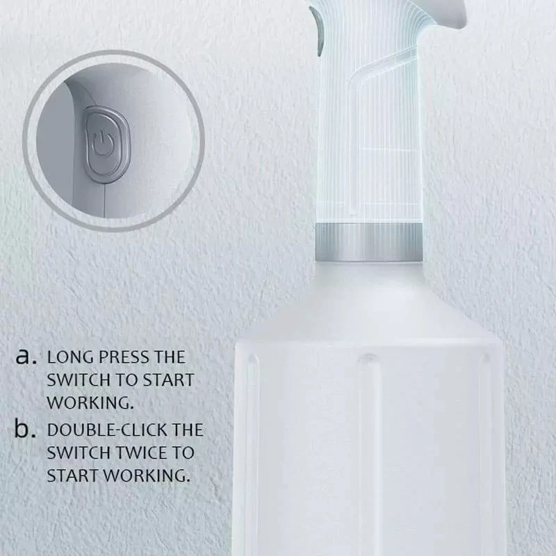 

900ML Household Automatic Spray Bottle USB Rechargeable AGarden Watering Sprayer With Charging Cable Garden Planting Sprinkler