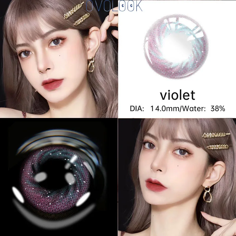 

OVOLOOK 1 Pair of 2 Tone Series Lenses Contact Lenses for Eyes Eye Contacts Natural Student Prescription Lenses Contacts Use Ann