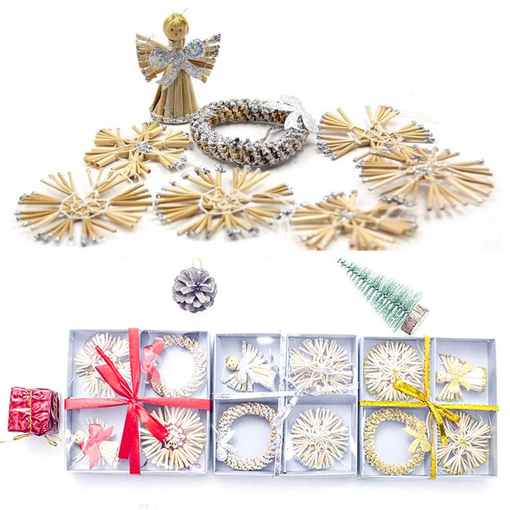 Стильное и креативное украшение из соломы в виде ангела Рождественский венок