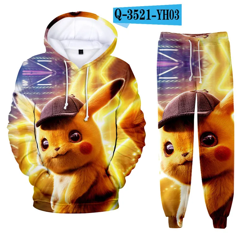 От 8 до 20 лет новый аниме Покемон детектив одежда для Пикачу комплект