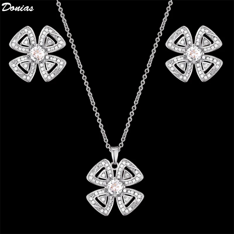 Donia jewelry Fashion luxury Joker Necklace Flower Necklace Micro-inlaid AAA Zirconium Earrings Set Women's Jewelry