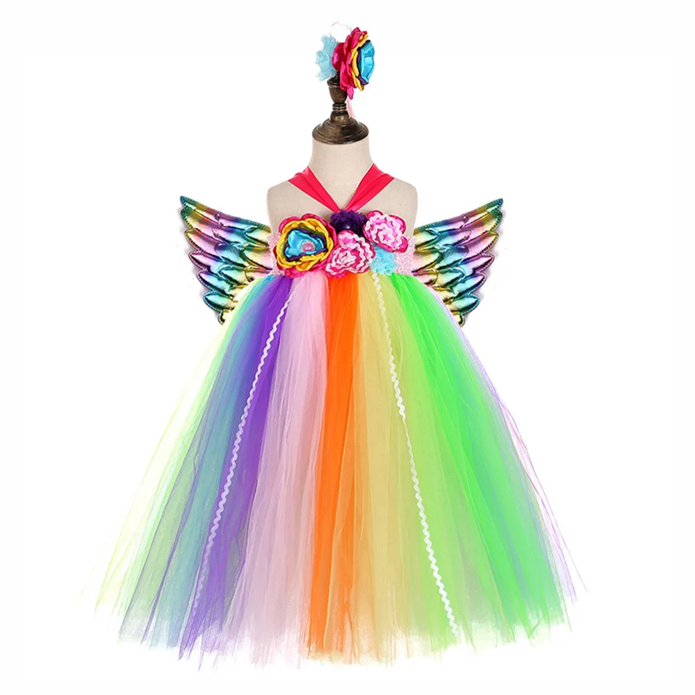 Для девочек День рождения Единорог Пышное Платье принцессы десткая Одежда для