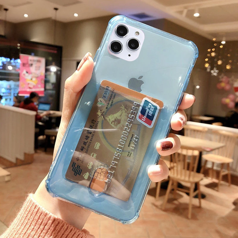 Прозрачный чехол SUYACS для телефона с отделением карт iPhone 12 Mini 11 Pro Max XS MAX XR X 7 8 Plus