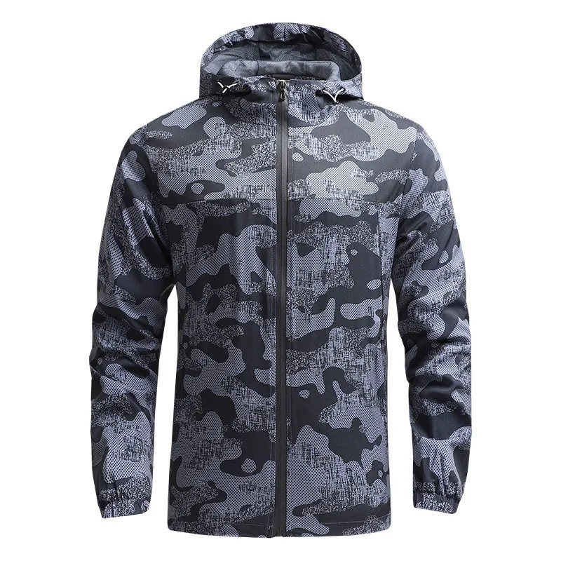 

Mens Windbreak Quick Drying Coat Long Sleeve Hooded Sweatshirt Tops Blouse Mountaineering Jacket Hunting Windbreaker Ski Coat