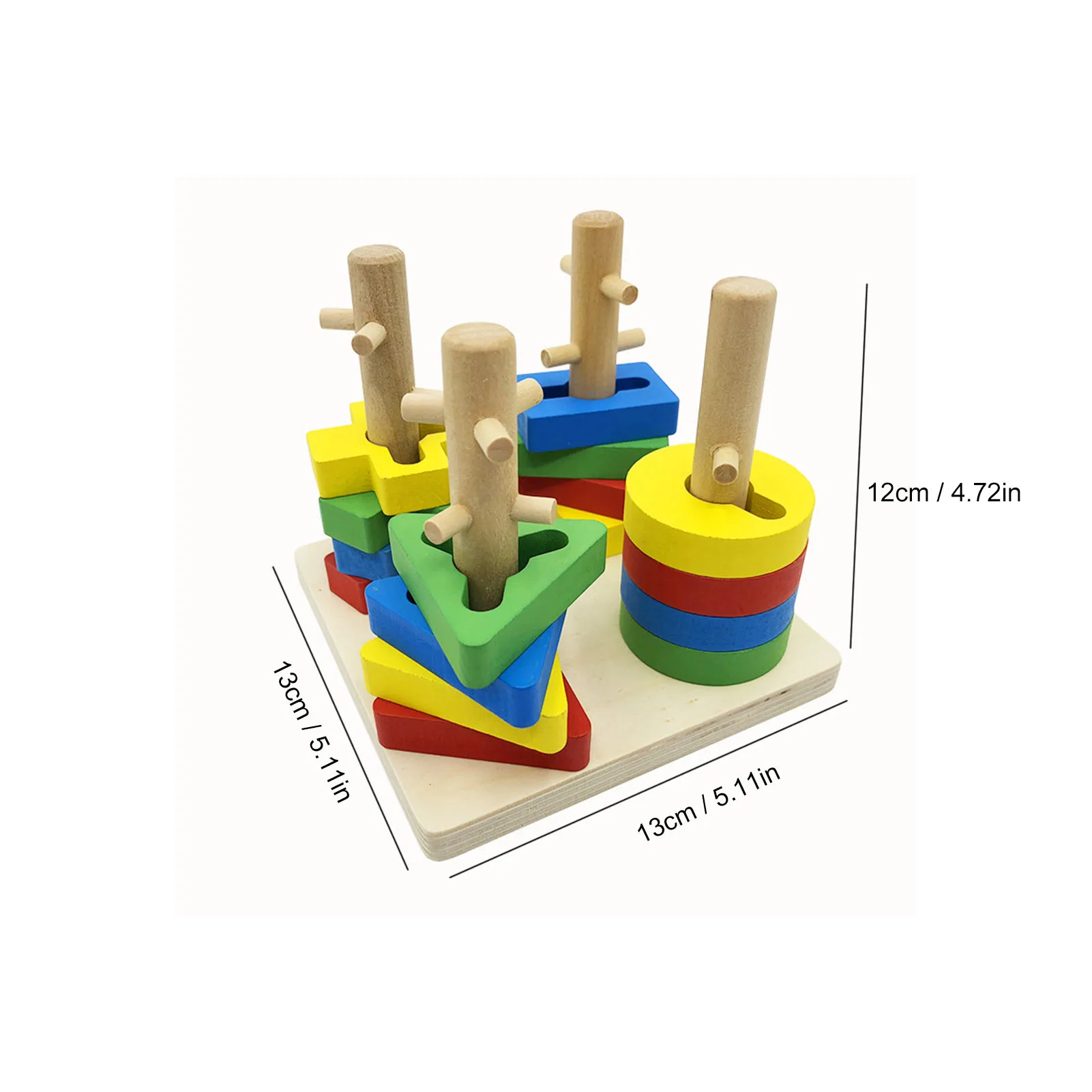 

Baby Toy Wooden Building Blocks Toy Creative Early Educational Toys Improve Their Color Recognition Ability Hand-eye Coordinat