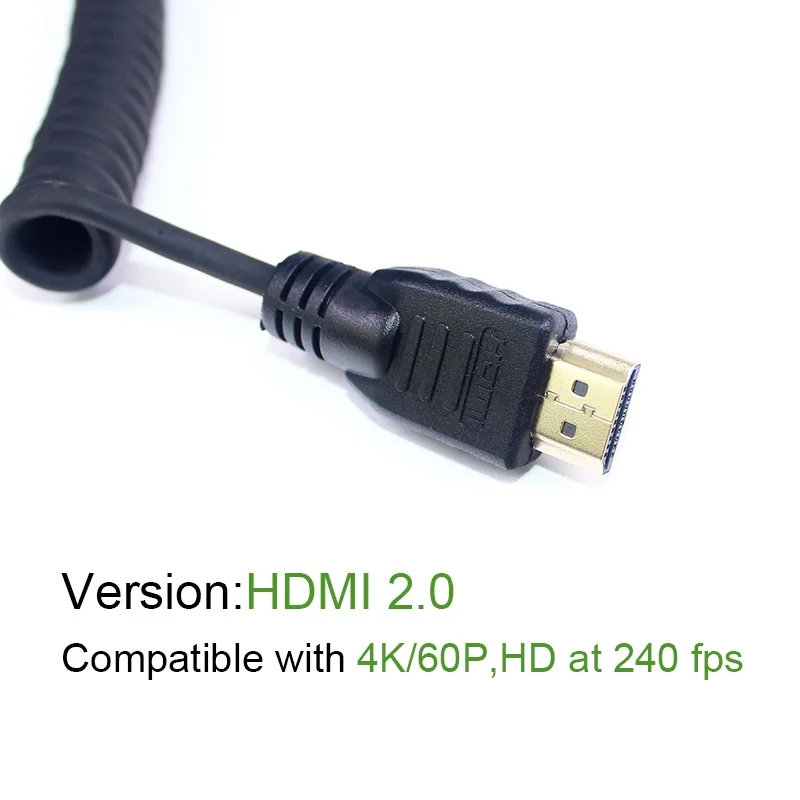 LanParte спиральный HDMI кабель с типом А к типом камеры HDMI разъем для Aotomos 8 бит для BMPCC 4K