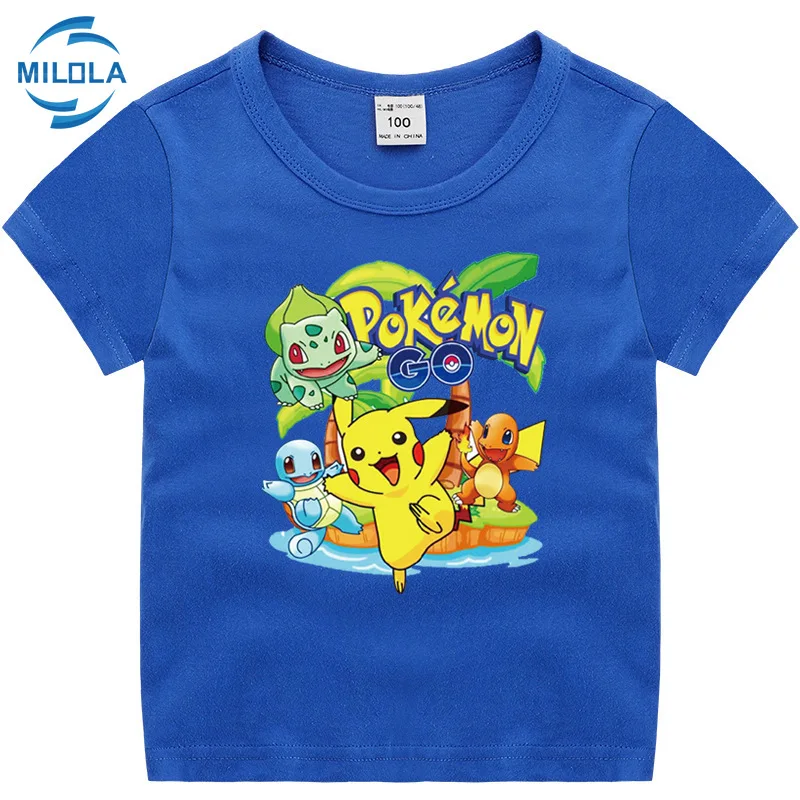 Takara Tomy Pokemon футболка Пикачу для детей летние футболки мальчиков и девочек смешная
