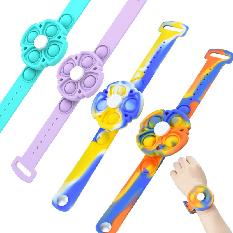 

finger hand spinner pops bubble fidget simple dimple toy anti stress relief silicone bracelet anxiety sensory for autism adhd