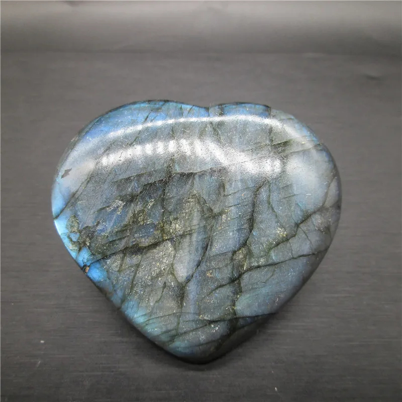 

Blue Light Natural Labradorite Heart Stone Crystal Mineral Specimen Moonstone Gemstone Fengshui Healing Reiki Love Gift Decor