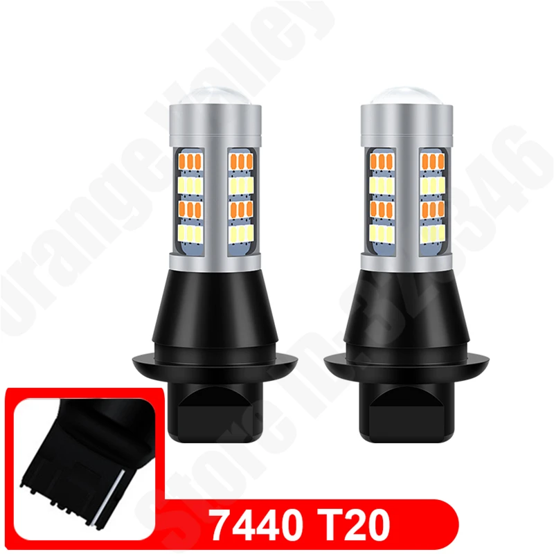 2 шт. 7440 ba15s BAU15S 1156 p21w T20 W21W WY21W Canbus светильник поворотник двойной режим DRL